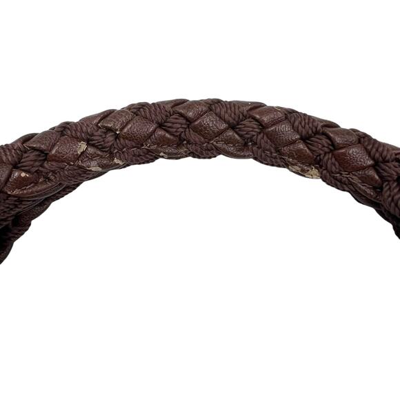 The Sak Brown Braided Boho Leather Foldover Adjustable Strap Medium Crossbody - Picture 5 of 15